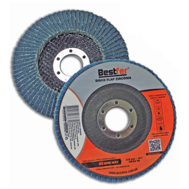 DISCO FLAP CONICO AZUL 4.5'' - GRAO 80 BESTFER