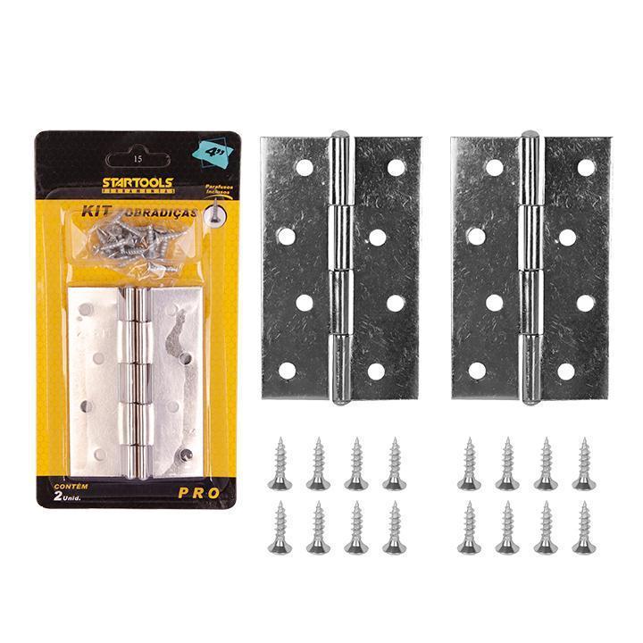 DOBRADIÇA 4'' DE AÇO C/2 STARTOOS