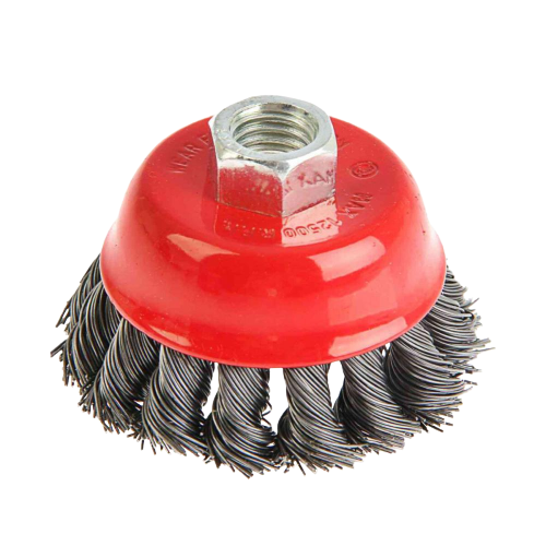 ESCOVA AÇO CARBONO TIPO COPO TORCIDA 100 MM, ROSCA M14, 1PC/MTX (746289)