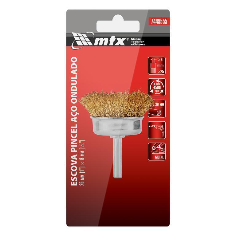 ESCOVA PINCEL DE AÇO C/ HASTE 25MM (REF. 7448555) MTX