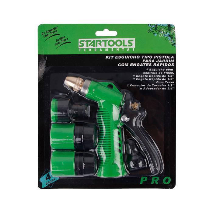 ESGUICHO BICO LATÃO COM 2 ENGATE RAPIDO + 1 CONECTOR STARTOOLS