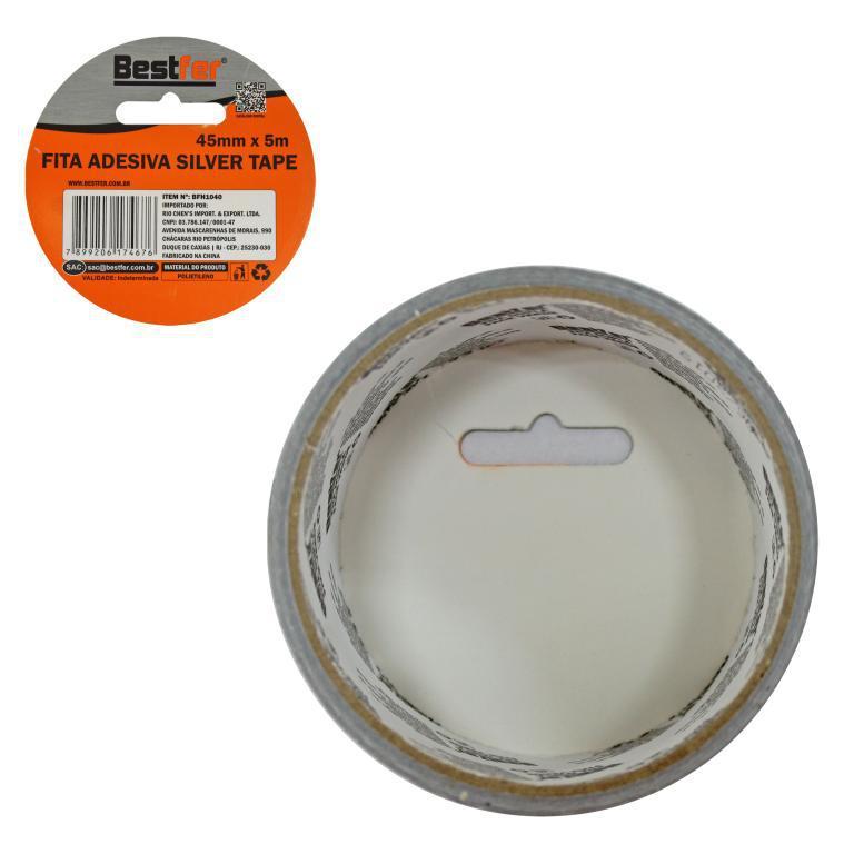 FITA ADESIVA SILVER TAPE 45MMX10M BESTFER