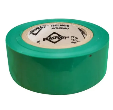 FITA ISOLANTE ANTICHAMA 10M 19MM VERDE BRASFORT
