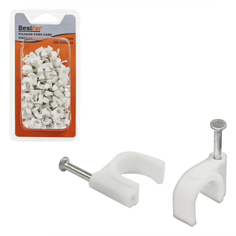 FIXADOR P/CABO COAXIAL 8MM 100PCS BESTFER