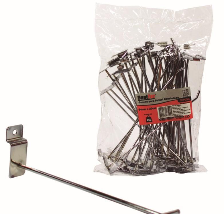 GANCHO P/PAINEL CANALETADO 4MMX20CM BESTFER