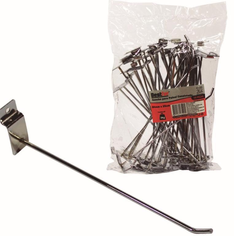 GANCHO P/PAINEL CANALETADO 4MMX25CM BESTFER