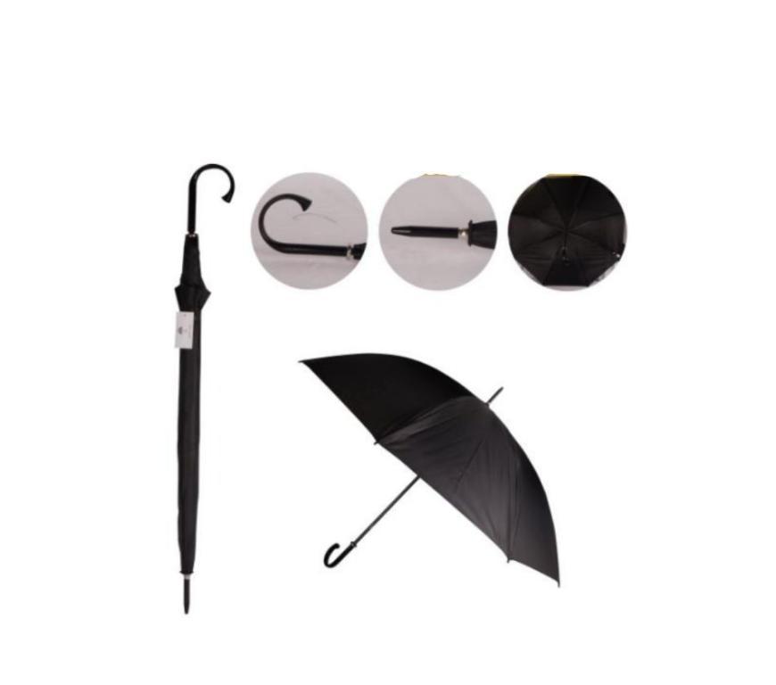 GUARDA CHUVA PORTARIA PRETO CABO CURVADO (REF.0013) ISTOK