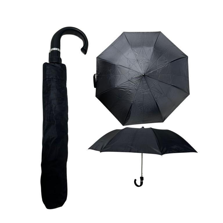 GUARDA CHUVA PRETO CABO CURVADO 8 VARETAS  (REF.0007) ISTOK