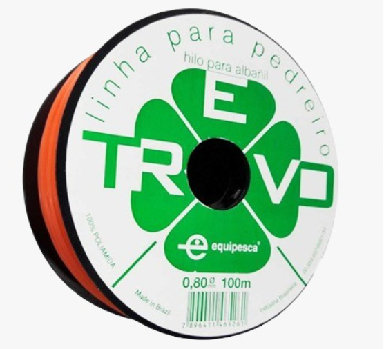 LINHA DE PEDREIRO 0.80 X 100MM NY LARANJA TREVO ( REF. 51014)