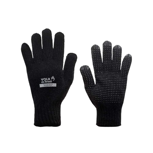 LUVA DE MALHA PIGMENTADA PRETA VOLK DO BRASIL