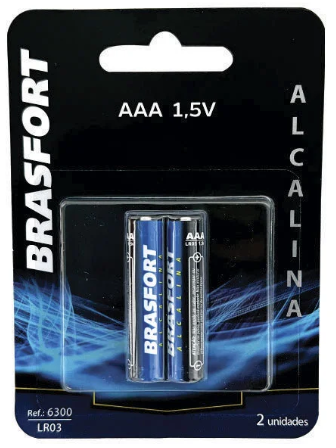 PILHA ALCALINA   PALITO AAA 1,5V CART.2 BRASFORT