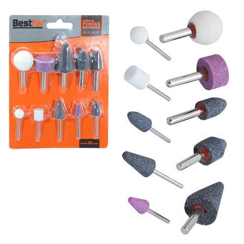 PEDRAS MOAGEM PONTA MONTADA - 10PCS BESTFER