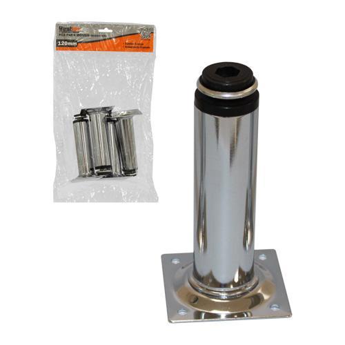 PES PARA MOVEIS, CROMADO, REDONDO, 12CM (04 PCS) BESTFER