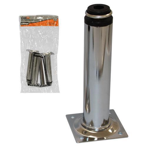 PES PARA MOVEIS CROMADO REDONDO 15CM (04 PCS) BESTFER