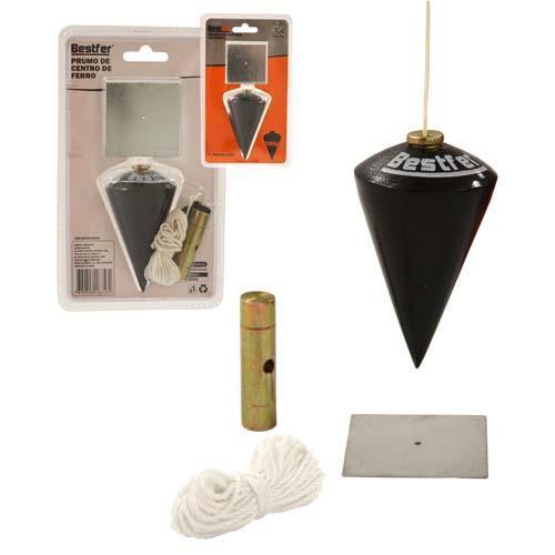 PRUMO DE CENTRO DE FERRO PINTADO PRETO 300G BESTFER