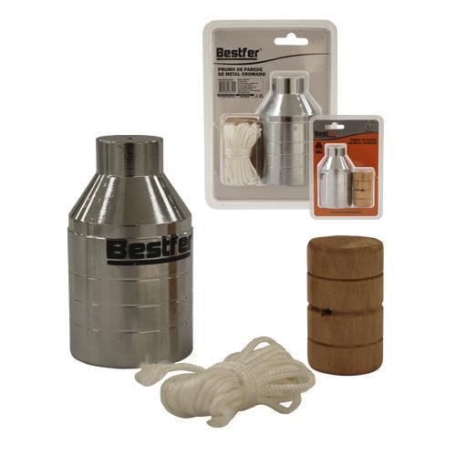 PRUMO DE PAREDE DE ACO CARBONO CROMADO 1000G BESTFER