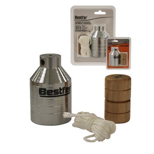 PRUMO DE PAREDE DE ACO CARBONO CROMADO 750G BESTFER