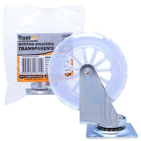 RODIZIO GIRATORIO TRANSPARENTE - 4POL BESTFER