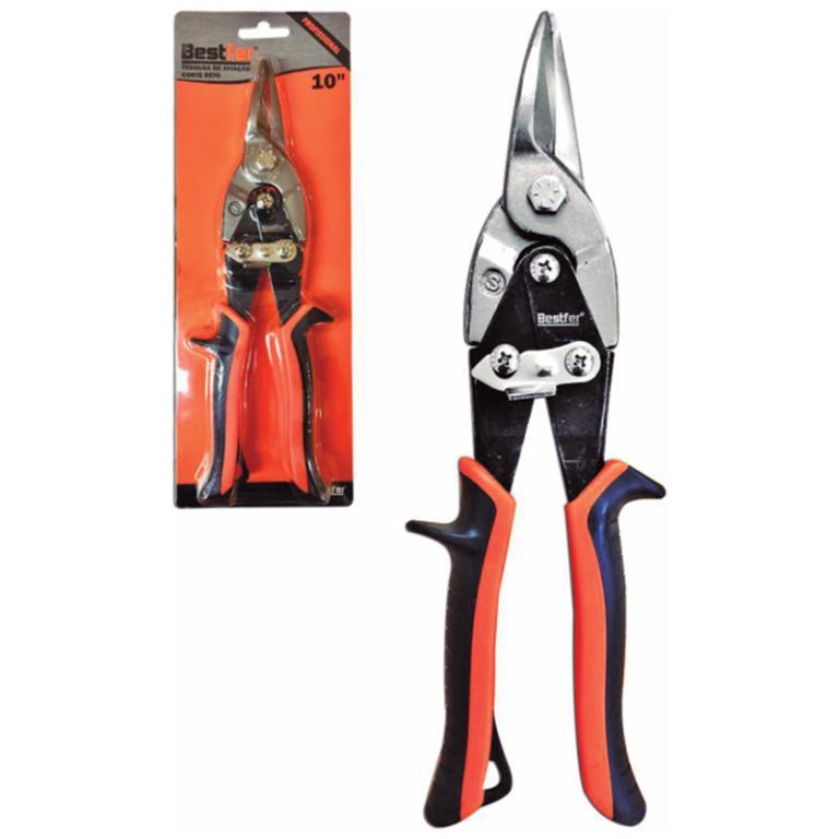 TESOURA DE AVIACAO CORTE RETO 10POL PROFISSIONAL BESTFER