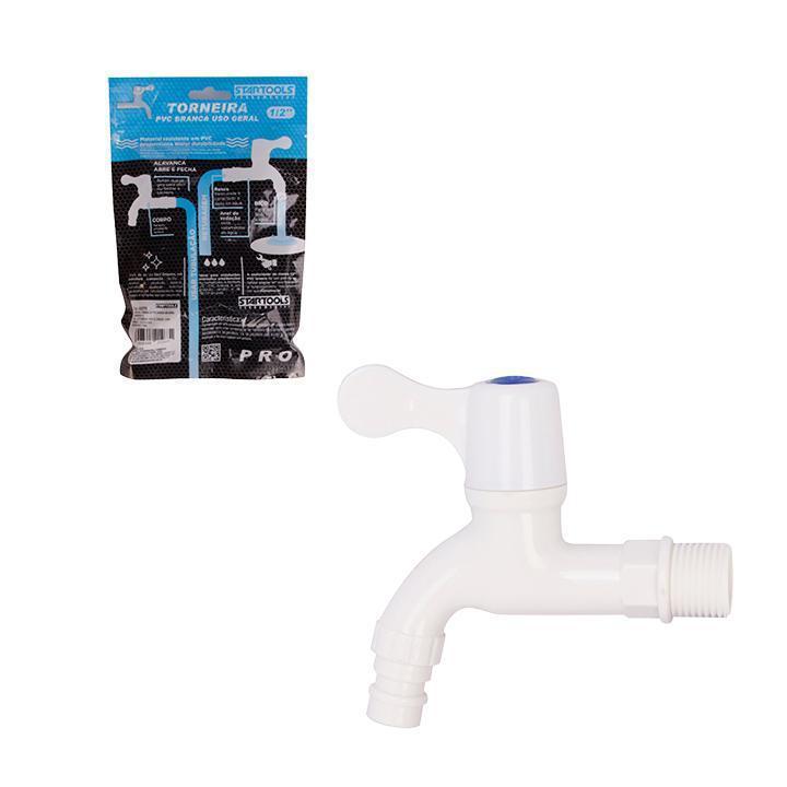 TORNEIRA 1/2'' PVC BRANCA STARTOOLS (ABS)