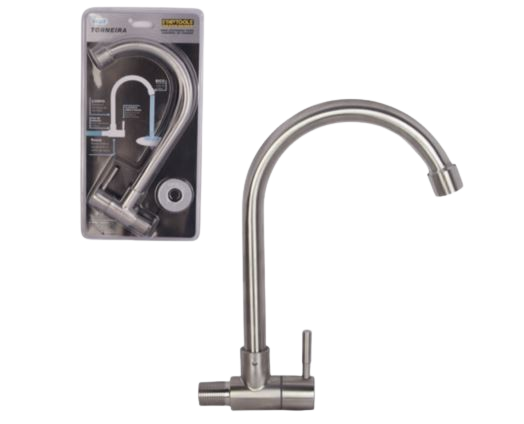 TORNEIRA INOX ESCOVADA P/COZINHA DE PAREDE STARTOOLS