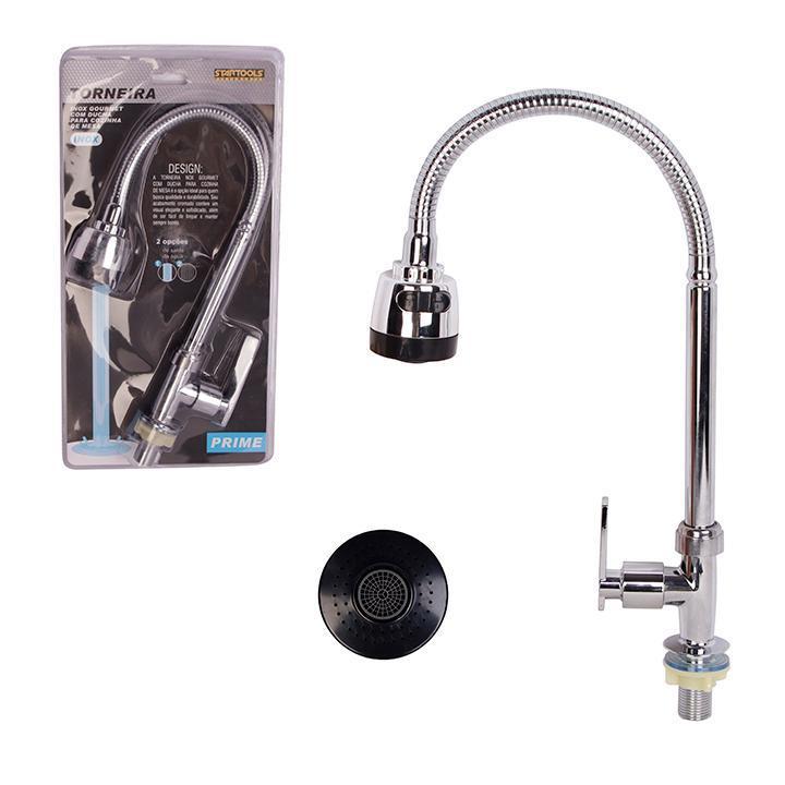 TORNEIRA INOX GOURMET C/DUCHA P/COZINHA DE MESA STARTOOLS