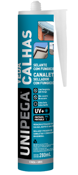 VEDA CALHAS CINZA CARTUCHO 280ML UNIPEGA