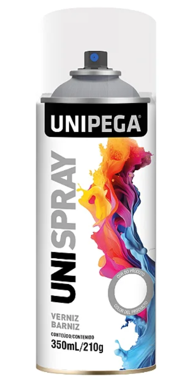 VERNIZ SPRAY BRILHANTE LT 350ML/210G UNIPEGA