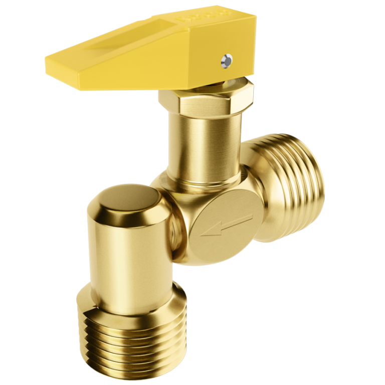 REGISTRO CORTA FOGO 1/2 NPT X 1/2 BSP MxM 90 GRAUS PRESSAO 7,0 BAR ROCO