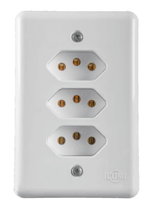 CJ 3 TOMADAS 2P+T 10A 250V~ MONOBLOCO STYLUS