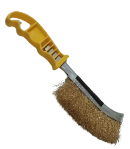 ESCOVA DE ACO COM CABO PLASTICO *