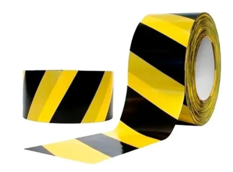 FITA PRETA E AMARELA MARCACAO DE ESPACOS 70MMX100MX0.03MM