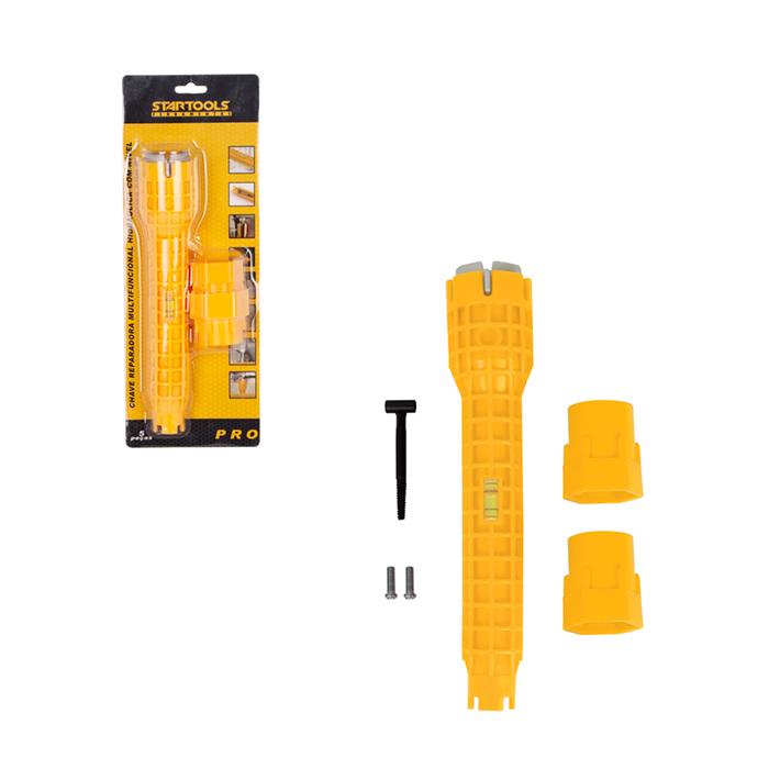 CHAVE REPARADORA MULTIFUNCIONAL HIDRÁULICA COM NIVEL VERMELHA NA CARTELA STARTOOLS