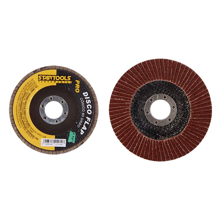 DISCO FLAP CÔNICO 4 1/2’’ 60 GRÃO PCS STARTOOLS