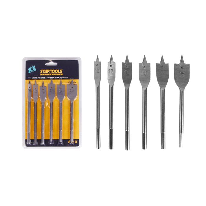 JOGO DE BROCAS CHATA P/MADEIRA C/6 STARTOOLS