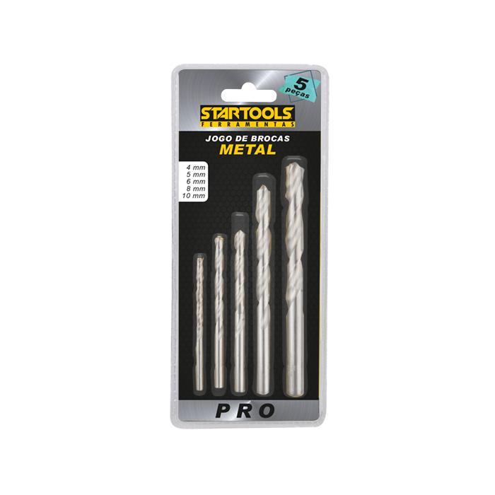 JOGO DE BROCAS METAL COM 5 PÇS 4, 5, 6, 8, 10 MM STARTOOLS
