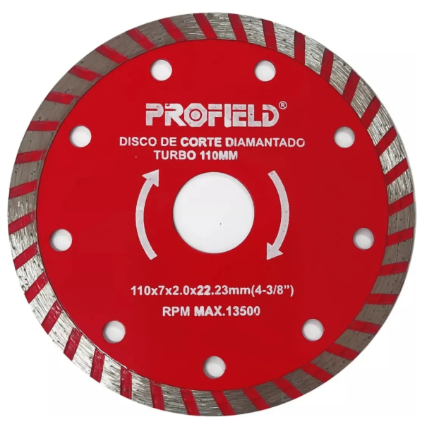 DISCO CORTE DIAMANTADO TURBO 110 X 2,0 X 22,23MM GOLFIELD