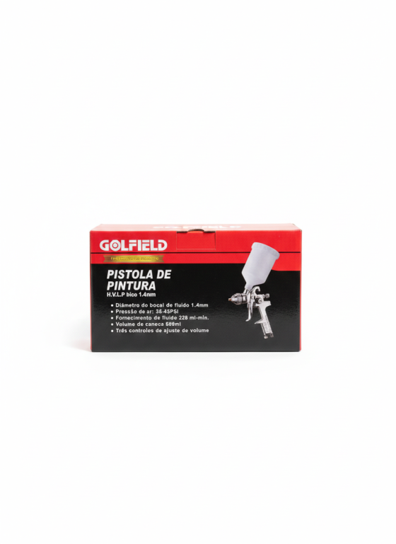 PISTOLA PNEUMATICA BAIXA PRESSAO 600 CC BICO 1.4MM GOLFIELD