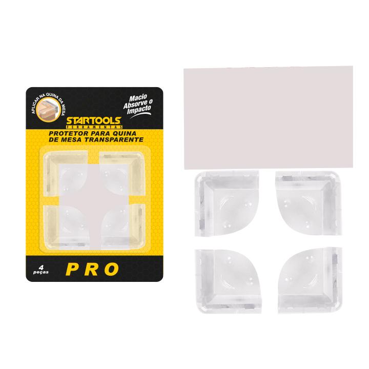 PROTETOR DE QUINA DE MESA TRANSPARENTE 4 PCS STARTOOLS