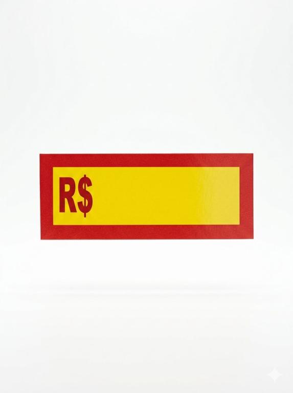 ETIQUETA DE GONDULA 3X7.5CM AMARELA COM BORDA VERMELHA C/100