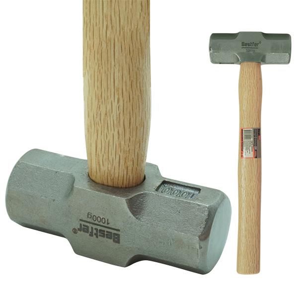 MARRETA OITAVADA CABO MADEIRA ACO FORJADO 1000G BESTFER