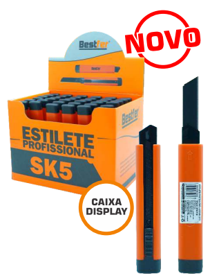 ESTILETE SK5 ABS 18MM (36PÇS) C/ DISPLAY BESTFER