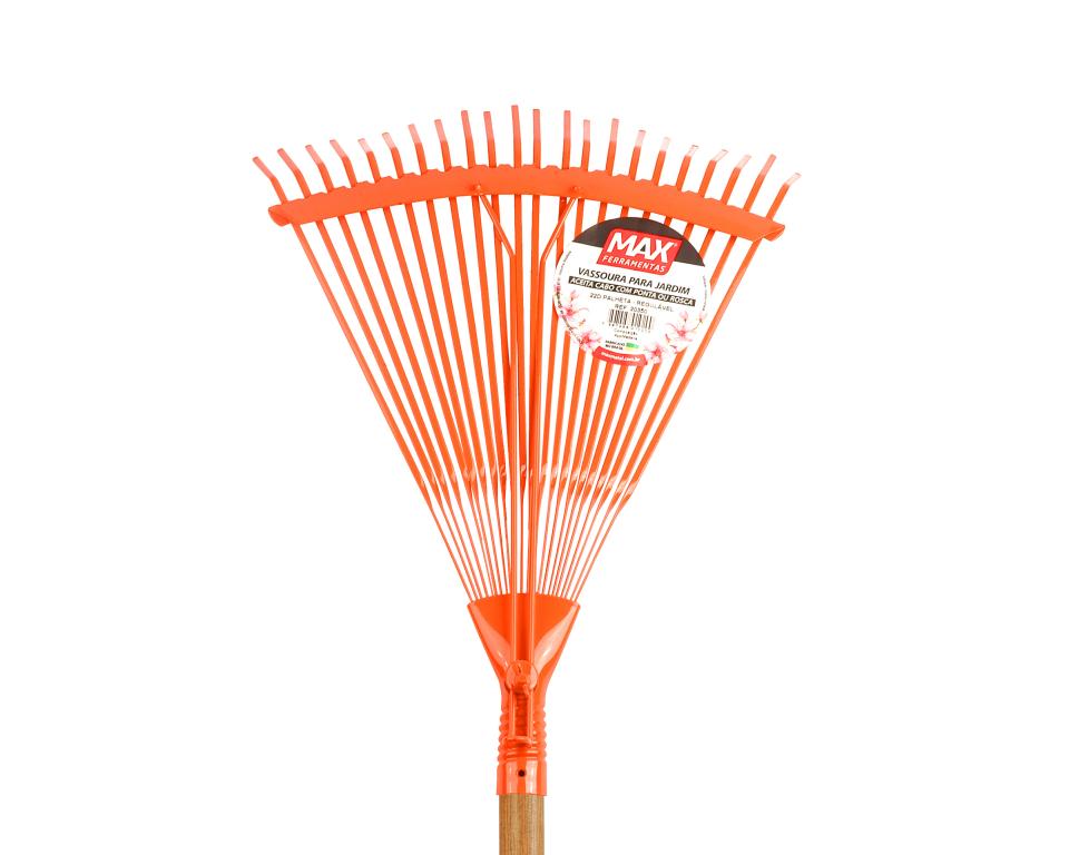 VASSOURA PALHETA DE ACO 22 DTS REGULAVEL COM CABO PRETO 1,2M MAX