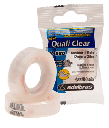 FITA QUALITAPE TRANSPARENTE 12MM X 30M ADELBRAS