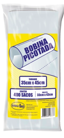 SACOS PLASTICOS EMBALIBAG BOBINA PICOTADA 35X45CM EMBALIXO