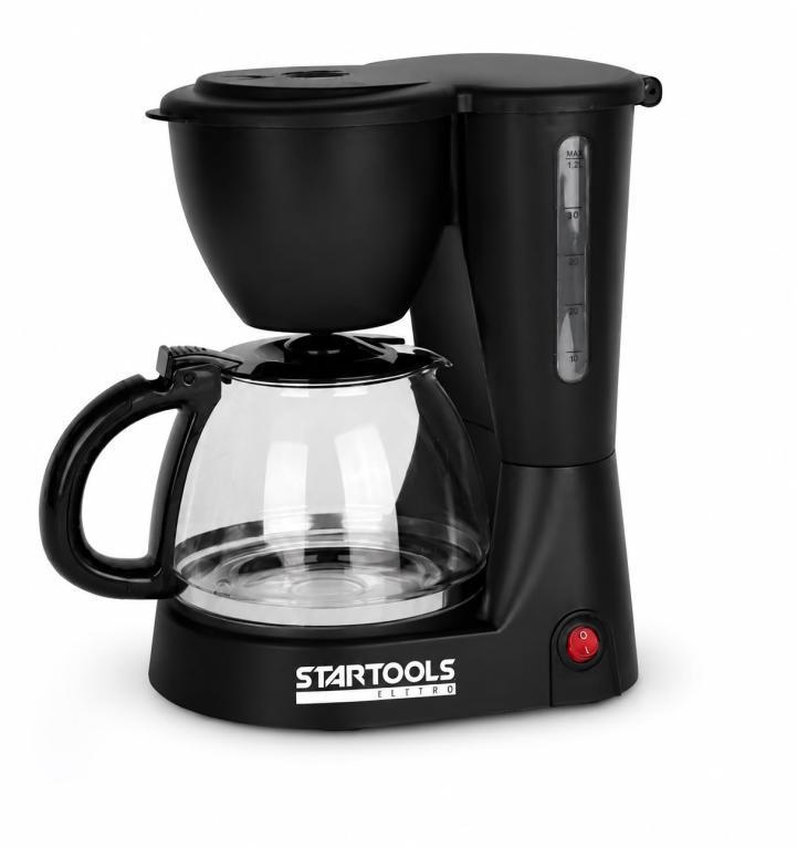 CAFETEIRA 127V ELETRICA PRETA 1200ML 830W P/ 30 XICARAS C/JARRA DE VIDRO STARTOOS