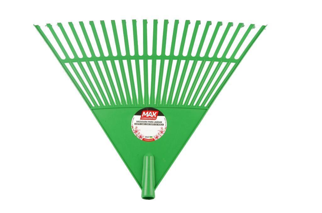 VASSOURA PLASTICA 22 DTS VERDE COM CABO DE MADEIRA 1,2 M MAX