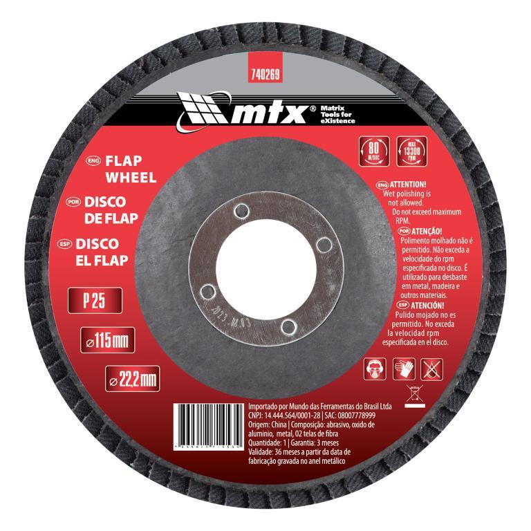 DISCO FLAP, GRAO 25, 115 X 22,2 MM, 1PC // MTX