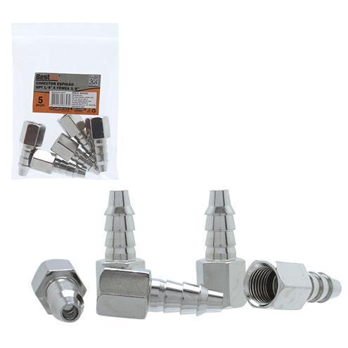 CONECTOR ESPIGAO FEMEA NPT 1/4X3/8 - 5PCS BESTFER
