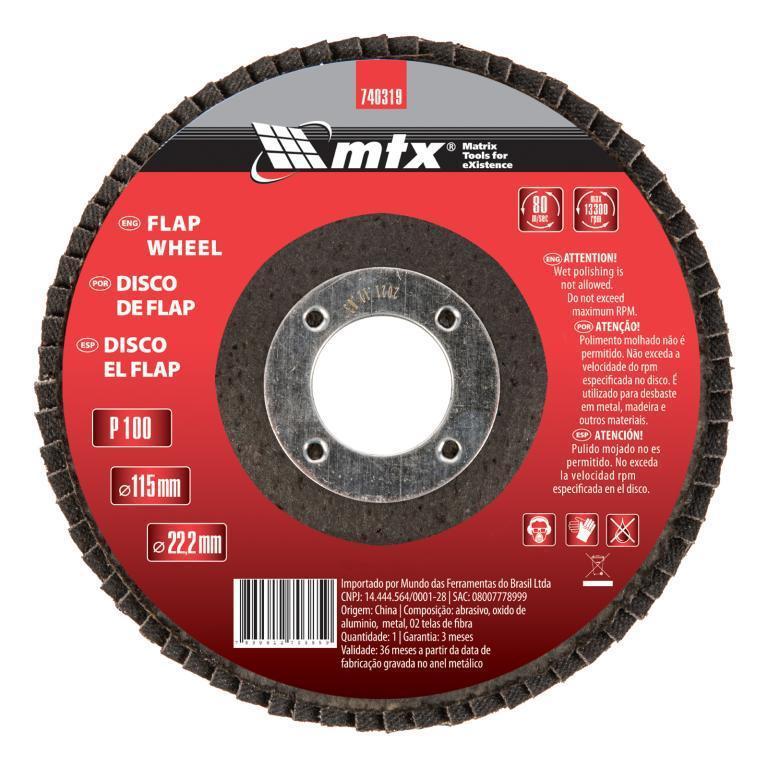 DISCO FLAP 60 X 4,5 X 22,2 MM (5PÇS) MTX
